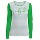 Lucky Me White and Green Stripes Long Sleeve Tee Shirt - Wimziy&Co.