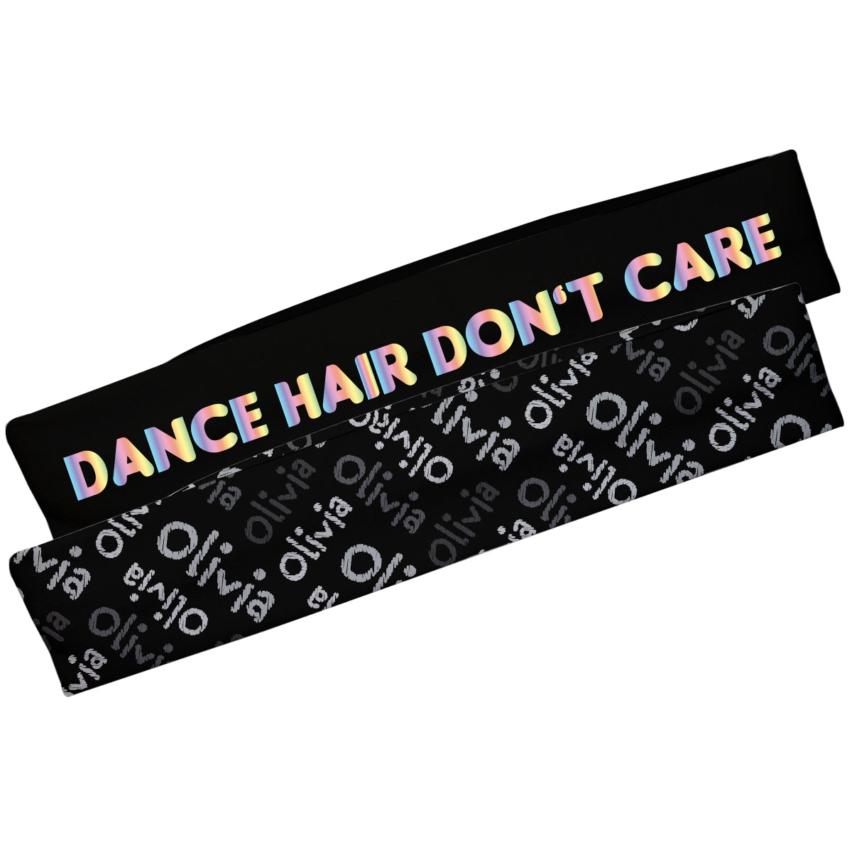 Dance Hair Don´t Care And Name Print Black Headband Set - Wimziy&Co.