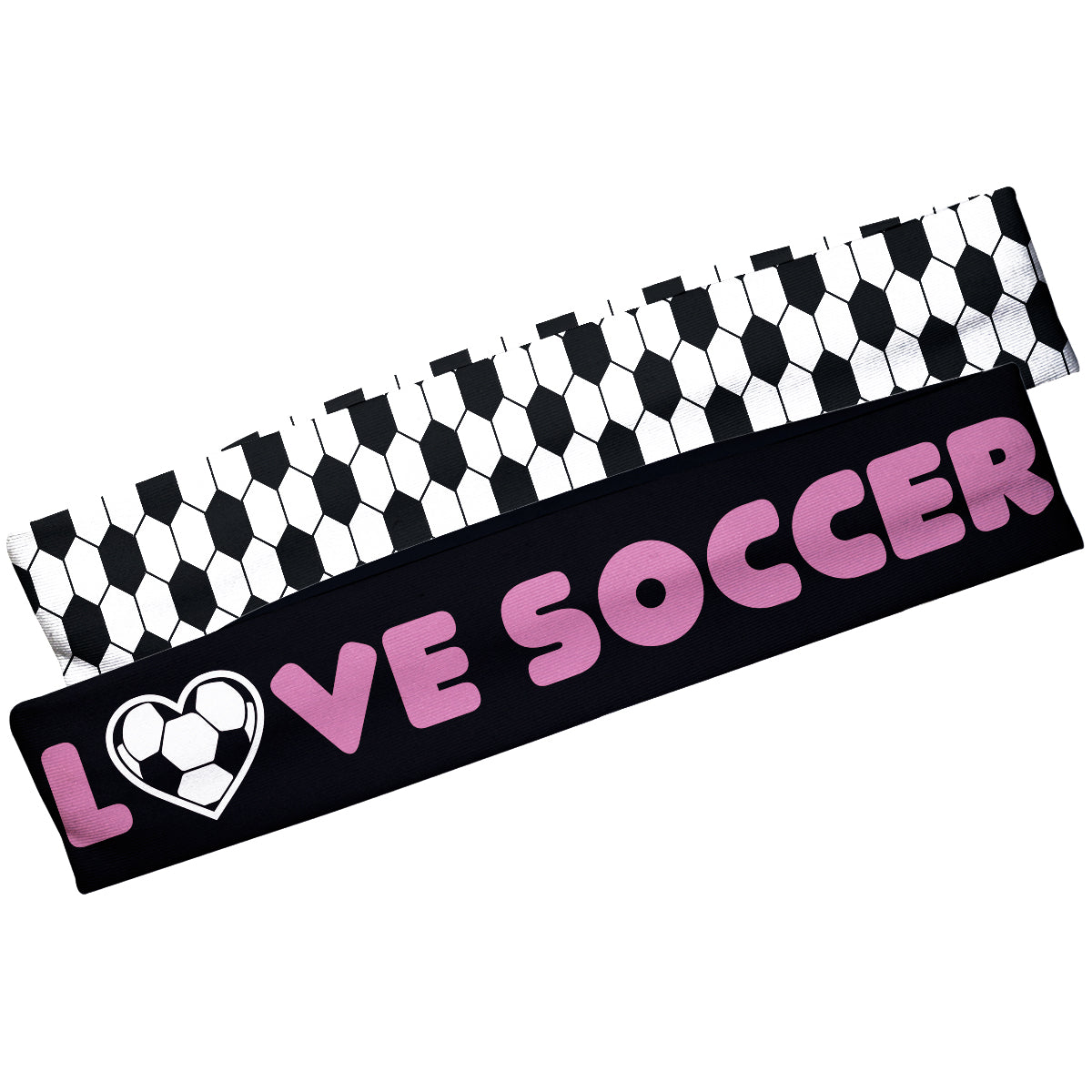 Love Soccer White and Black Headband Set