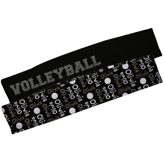Volleyball Name Print Black Headband Set - Wimziy&Co.