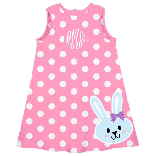 Easter Bunny Monogram Pink A Line Dress - Wimziy&Co.