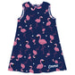 Flamingo Name Navy A Line Dress - Wimziy&Co.
