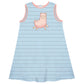 Light blue and gray stripes cute llama a line dress with name - Wimziy&Co.