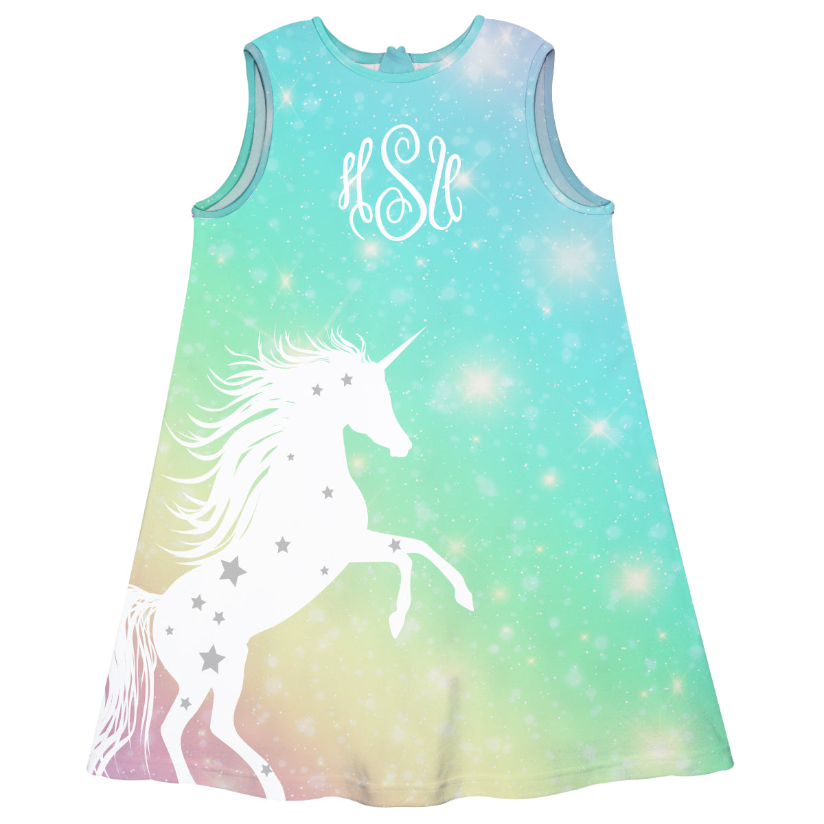 Unicorn Monogram Color Degrade A Line Dress - Wimziy&Co.