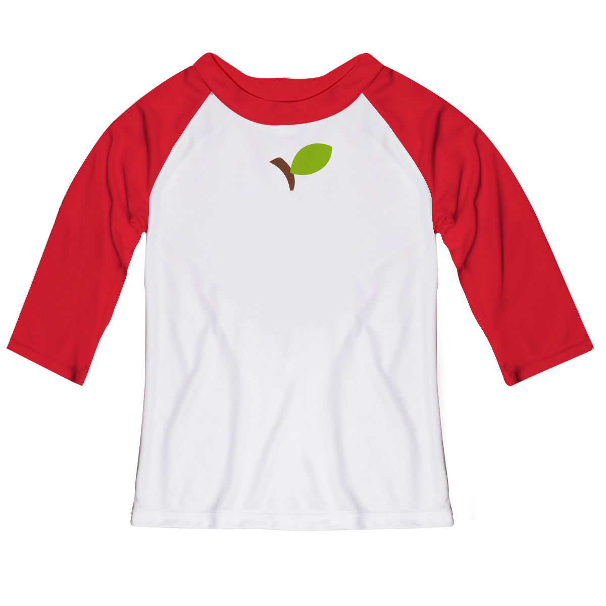 Apple Monogram White And Red Raglan Tee Shirt - Wimziy&Co.