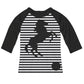 Black and white equestrian blouse with horse and monogram - Wimziy&Co.