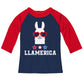 Navy and red 'Llamerica' raglan tee shirt - Wimziy&Co.