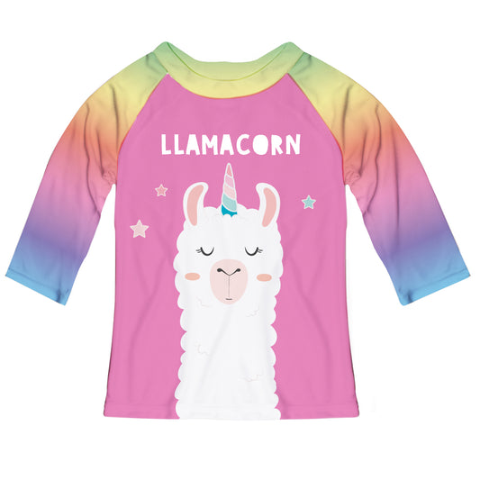 Rainbow color 'Llamacorn' raglan tee shirt - Wimziy&Co.