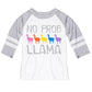 White and gray 'No probllama' three quarter sleeve blouse - Wimziy&Co.