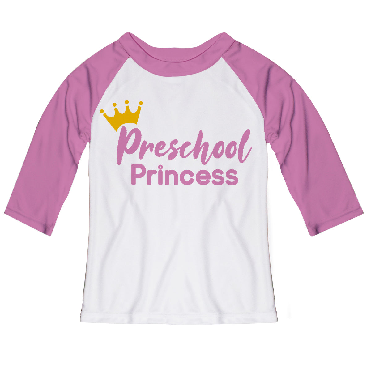 Preschool Princess White And Pink Raglan Tee Shirt - Wimziy&Co.