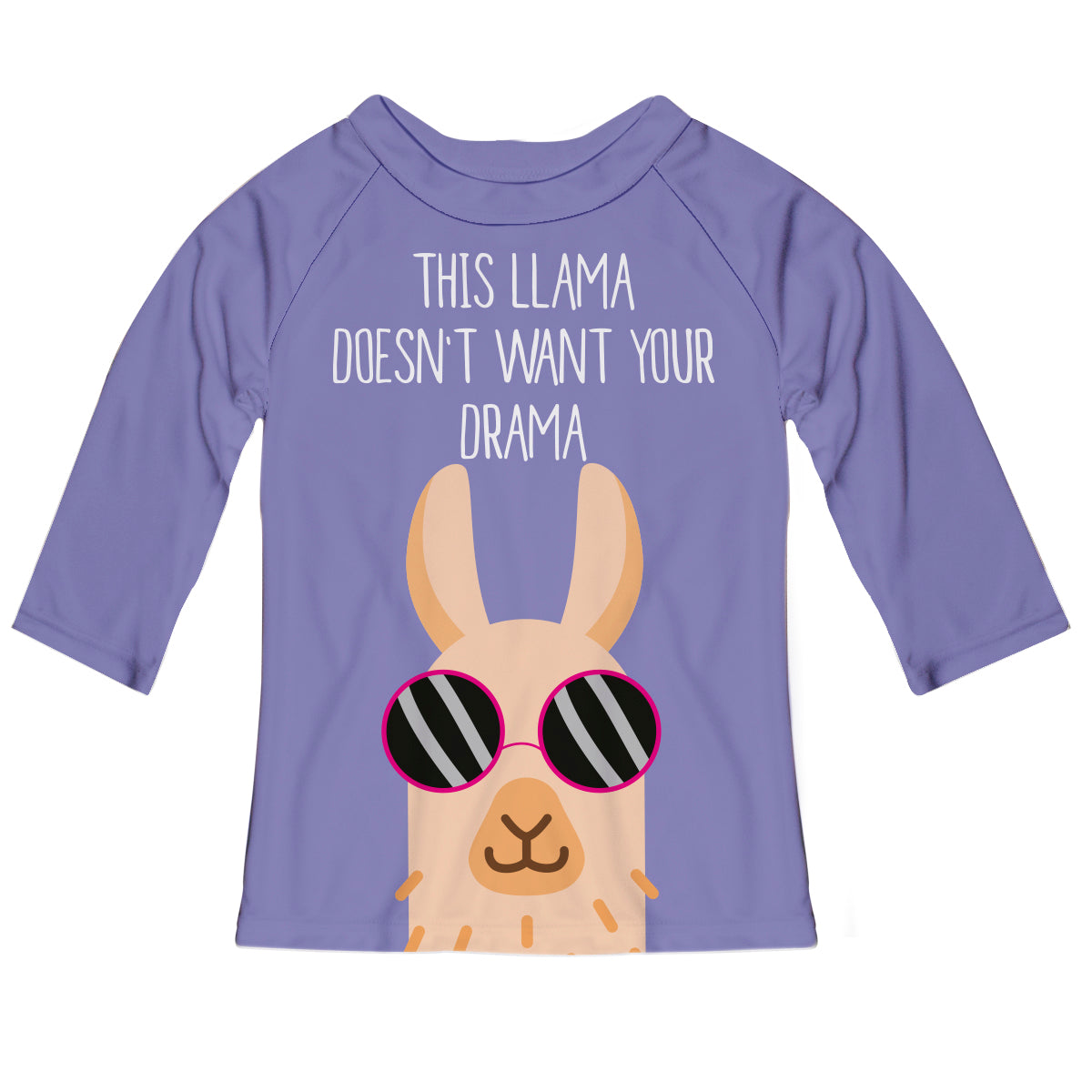 Purple 'This llama does not want your drama' three quarter sleeve blouse - Wimziy&Co.