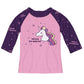 Unicorns Are Awesome Pink and Purple Raglan Girls Tee Shirt - Wimziy&Co.