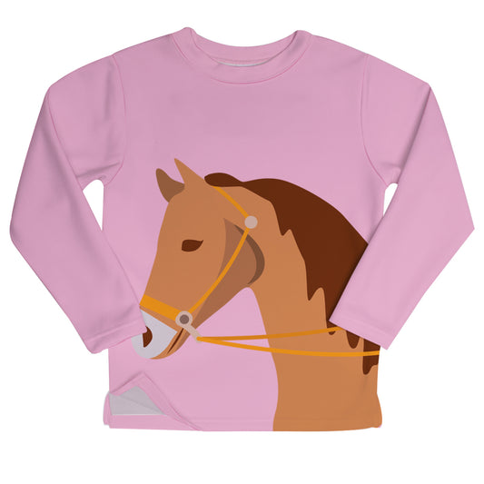 Light pink fleece sweatshirt with horse - Wimziy&Co.