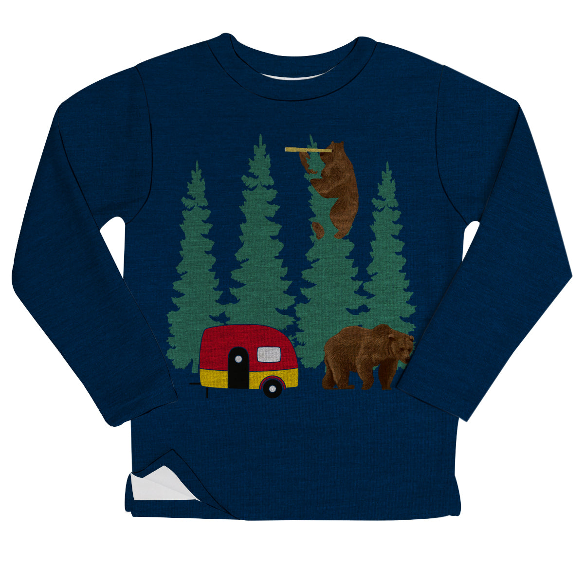 Boys navy bears in the woods fleece sweatshirt with name - Wimziy&Co.