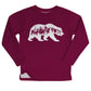 Boys maroon bear and mountains fleece swearshirt with name - Wimziy&Co.
