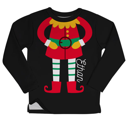 Christmas elf black fleece sweatshirt with name - Wimziy&Co.
