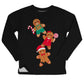 Gingerbread black fleece girls sweatshirt with name - Wimziy&Co.