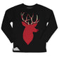 Black deer girls fleece sweatshirt with name - Wimziy&Co.