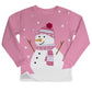 Girls pink fleece sweatshirt with big snowman and name - Wimziy&Co.
