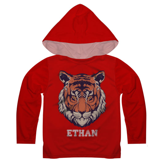 Tiger Name Red Hoodie Long Sleeve Tee Shirt - Wimziy&Co.