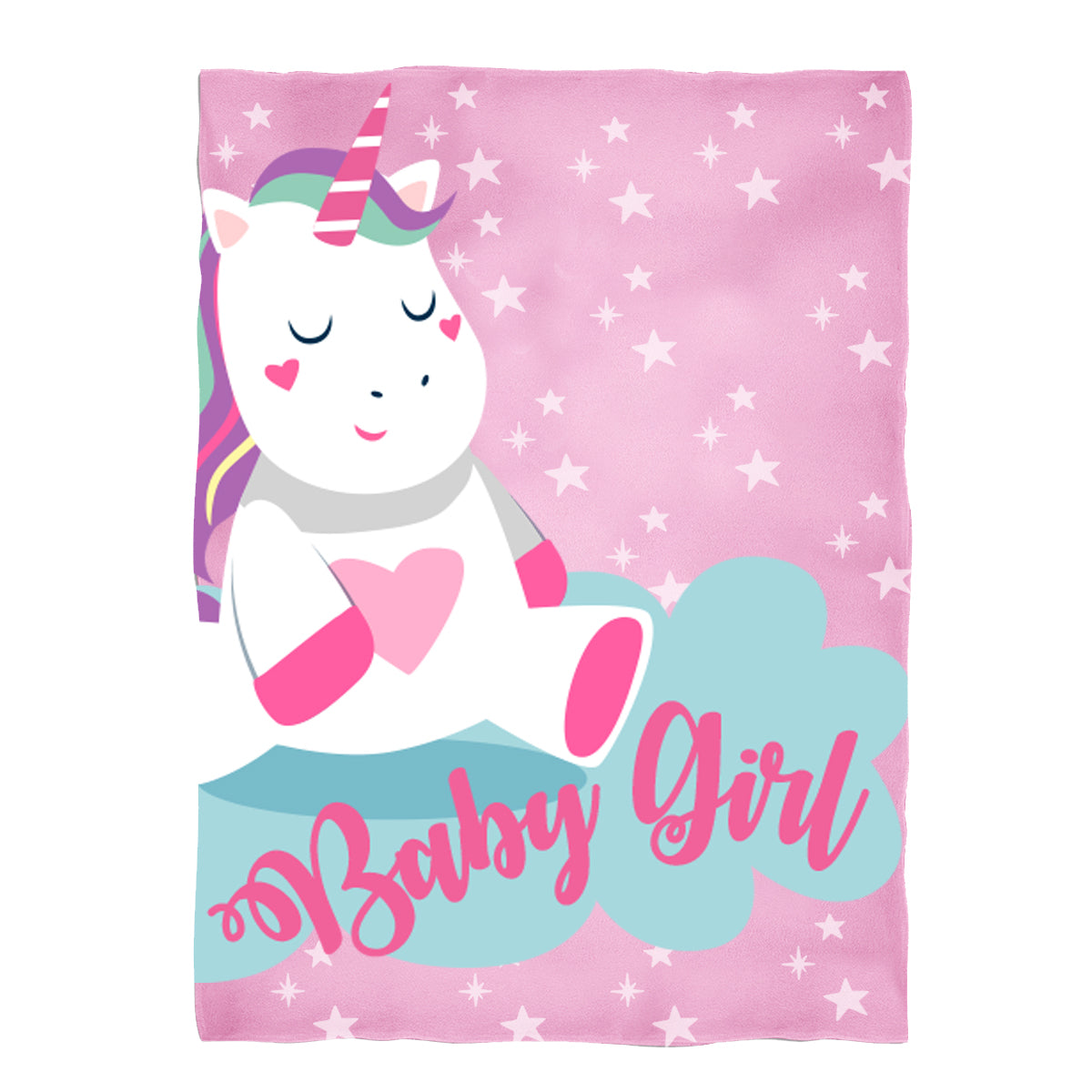 Unicorn baby girl pink minky blanket - Wimziy&Co.