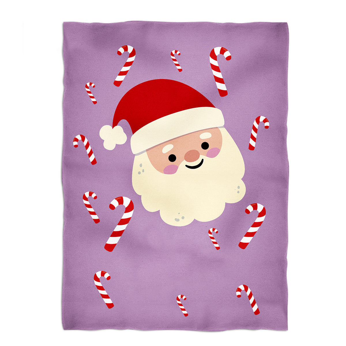 Santa and candy canes fleece blanket with name - Wimziy&Co.