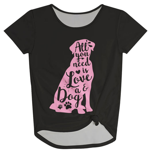 All You Need Is Love A Dog Black Knot Top - Wimziy&Co.