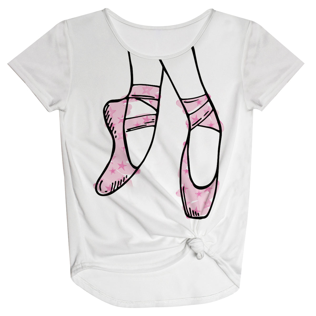 Ballet Slippers Name White Knot Top - Wimziy&Co.