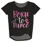 Black and pink 'born to dance' girls knot top - Wimziy&Co.