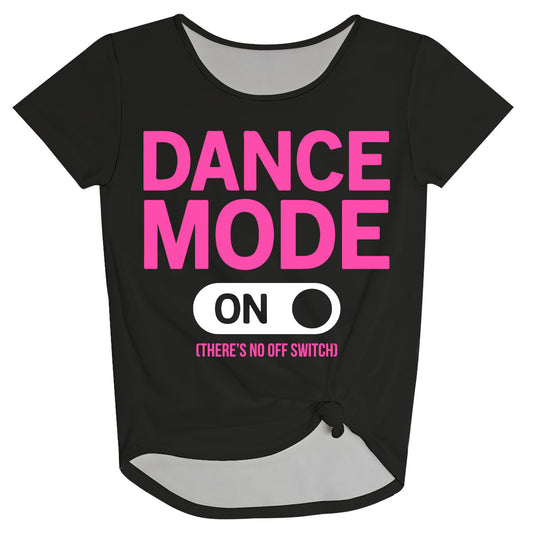 Black and pink 'dance mode' girls knot top - Wimziy&Co.