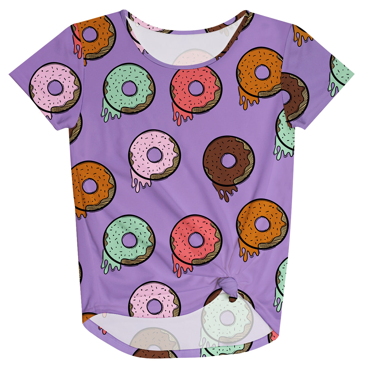 Donuts Print Purple Knot Top - Wimziy&Co.