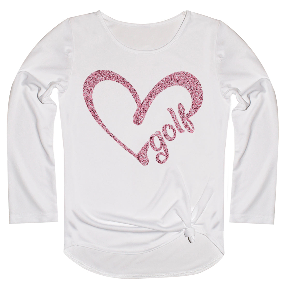 Golf Heart White Long Sleeve Knot Top - Wimziy&Co.