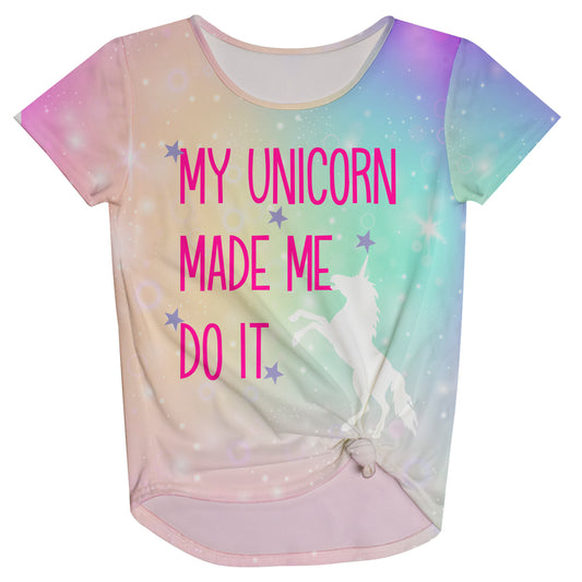 My Unicorn Made Me Do It Pink And Purple Girl Knot Top - Wimziy&Co.