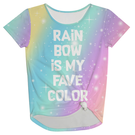 Rainbow Is My Fave Color Knot Top - Wimziy&Co.