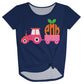 Navy truck girls knot top with monogram - Wimziy&Co.