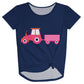 Navy truck girls knot top with monogram - Wimziy&Co.