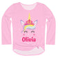 Unicorn Name Pink Long Sleeve Knot Top - Wimziy&Co.