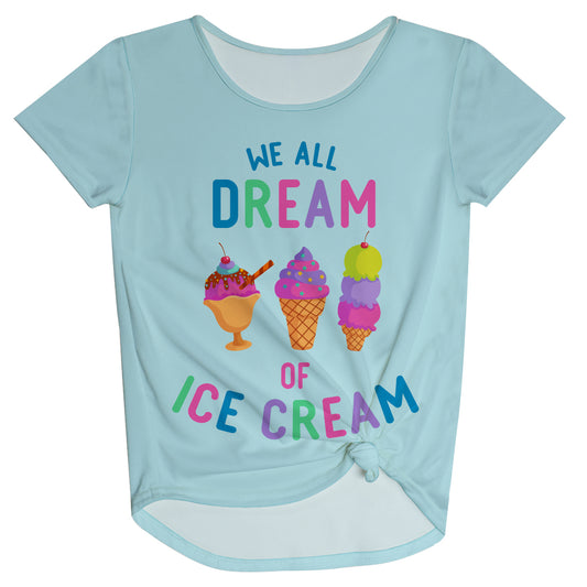 We Dream Of Ice Creem Light Blue Knot Top - Wimziy&Co.