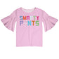 Smarty Pants Pink Short Sleeve Ruffle Top - Wimziy&Co.