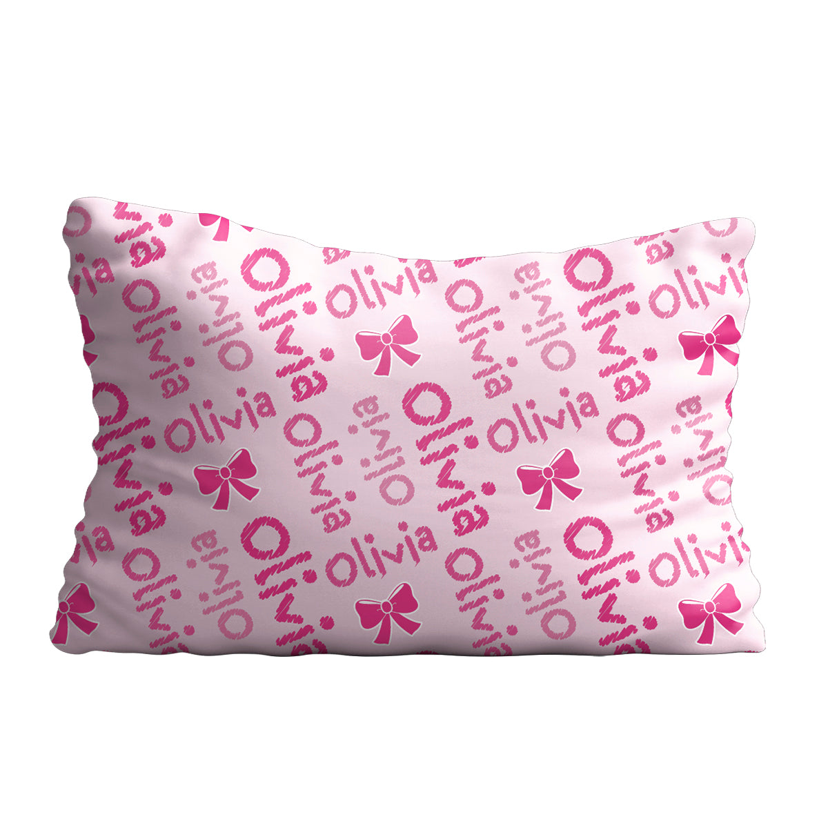 Bows and name print pink pillow case - Wimziy&Co.
