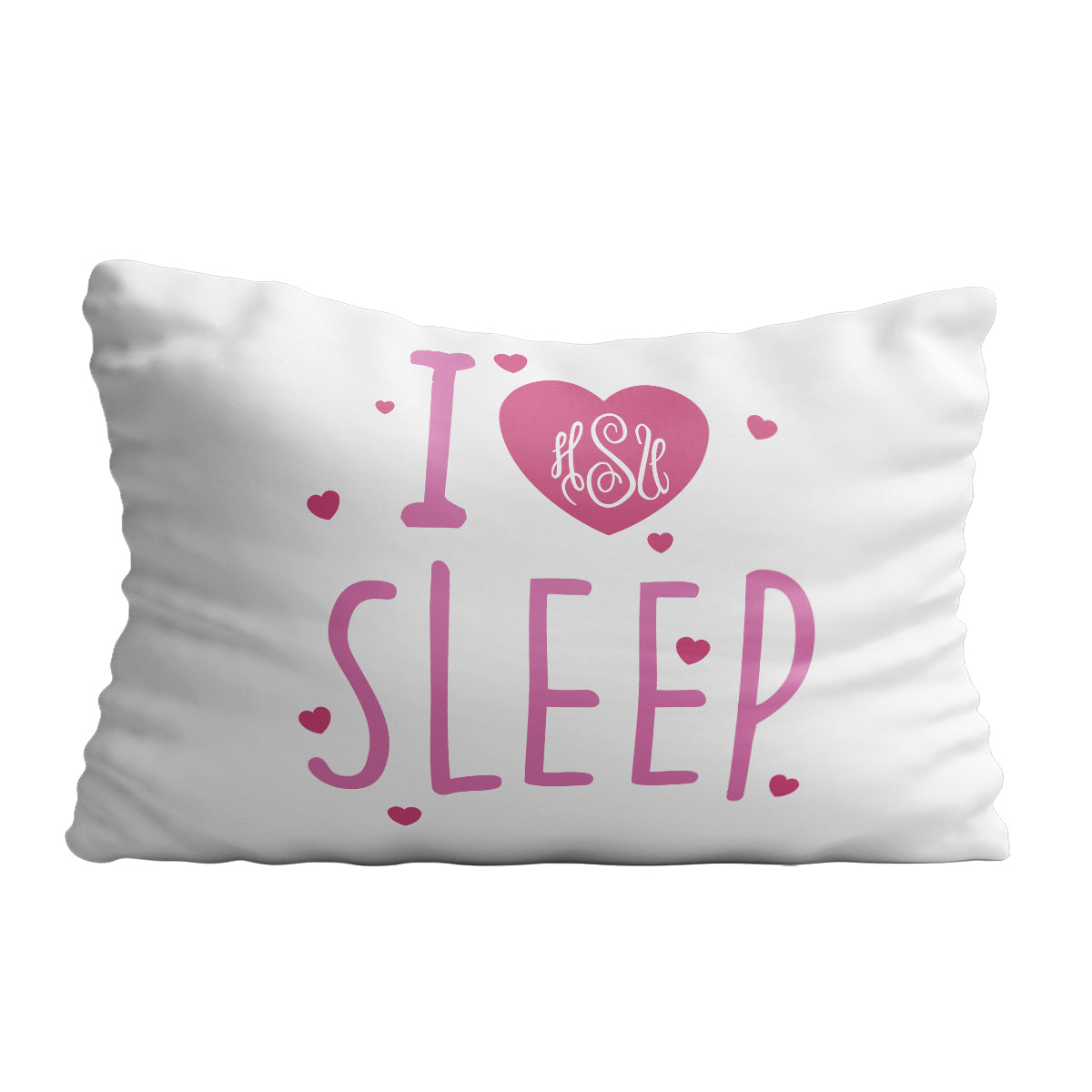 I love sleep monogram white pillow case - Wimziy&Co.