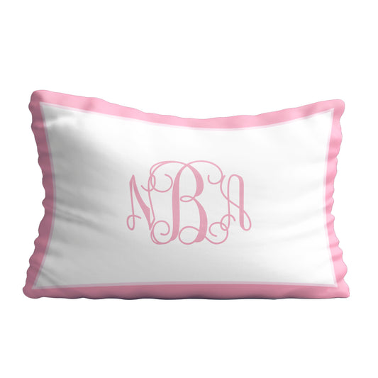 Monogram white and light pink pillow case - Wimziy&Co.
