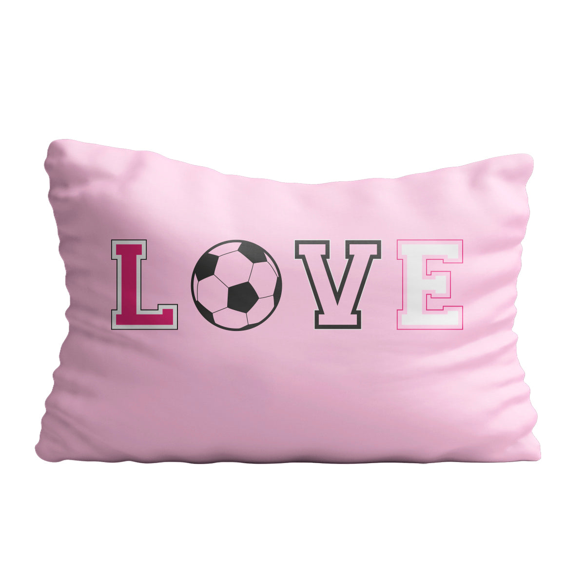 Love soccer name pink pillow case - Wimziy&Co.