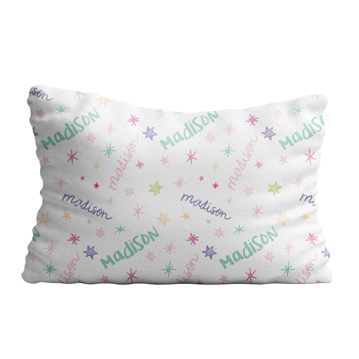 Stars name print white pillow case - Wimziy&Co.