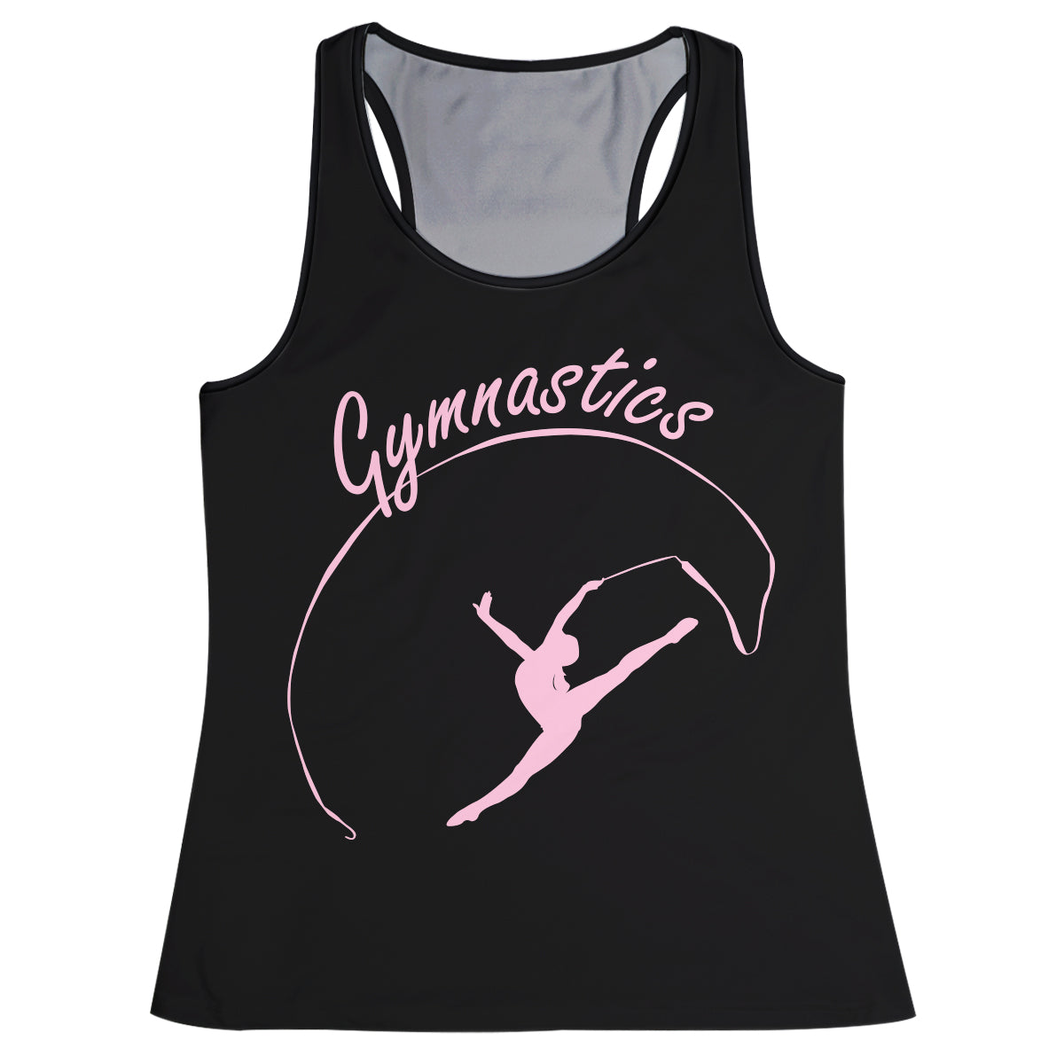 Black and pink gymnast silhouette girls tank top - Wimziy&Co.