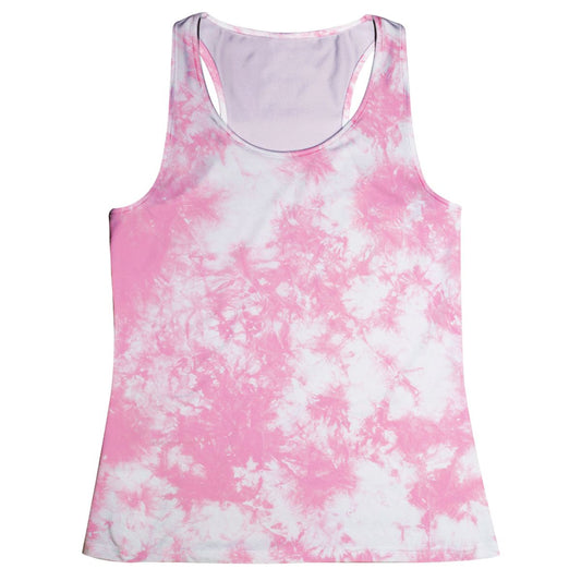 Tie Dye White And  Pink Tank Top - Wimziy&Co.