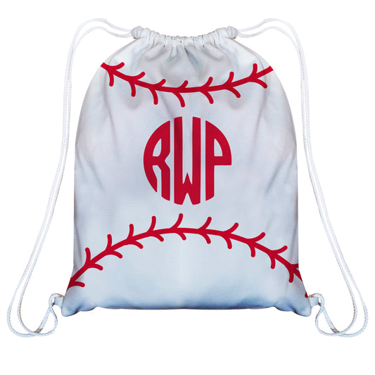 Baseball Monogram White Beach Bag - Wimziy&Co.