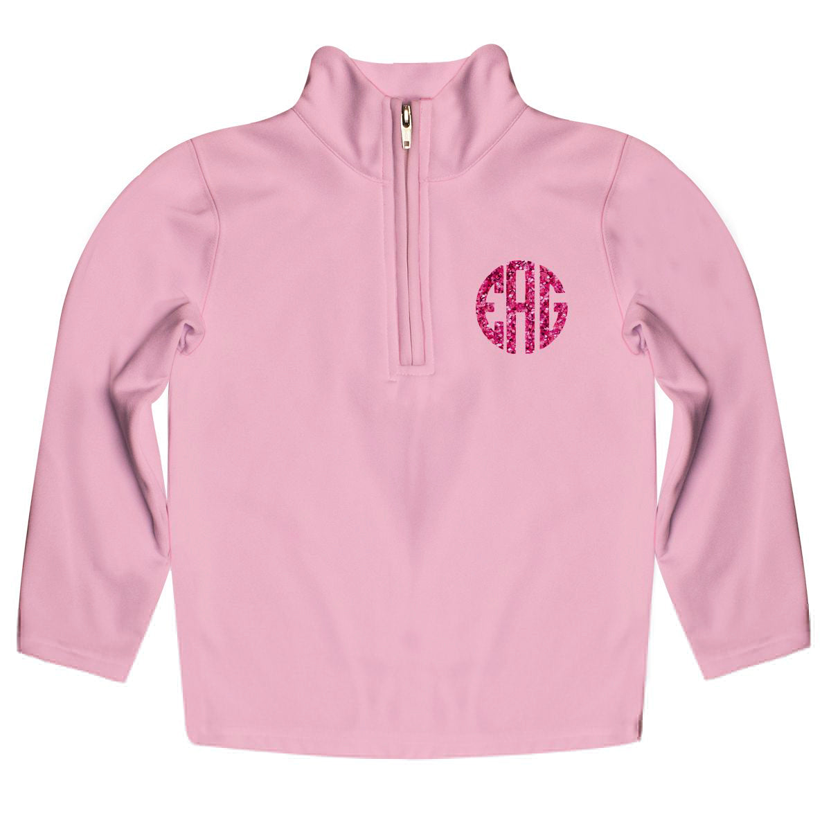 Monogram Pink Long Sleeve Quarter Zip - Wimziy&Co.