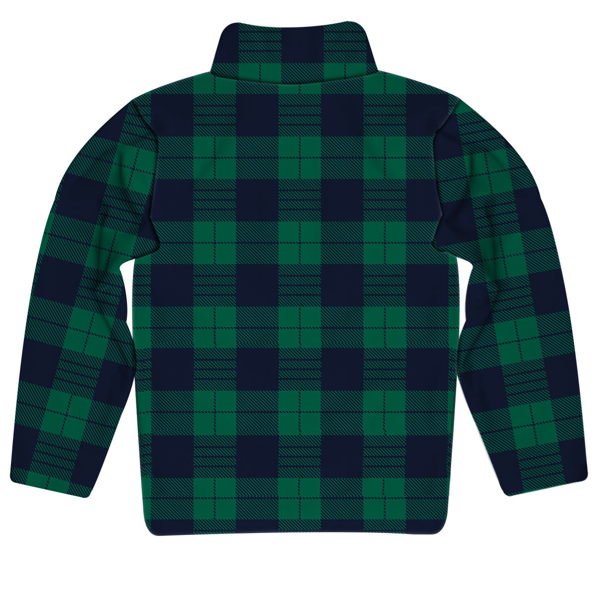 Boys green plaid long sleeve quarter zip sweatshirt with name - Wimziy&Co.